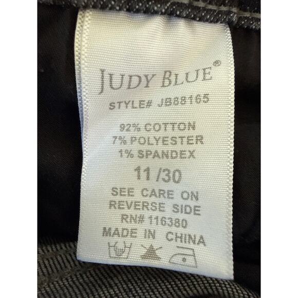 Judy Blue Jeans Skinny Fit Raw Hem Black Gray Wash Stonewash JB88165 Size 11/30 - Picture 10 of 11